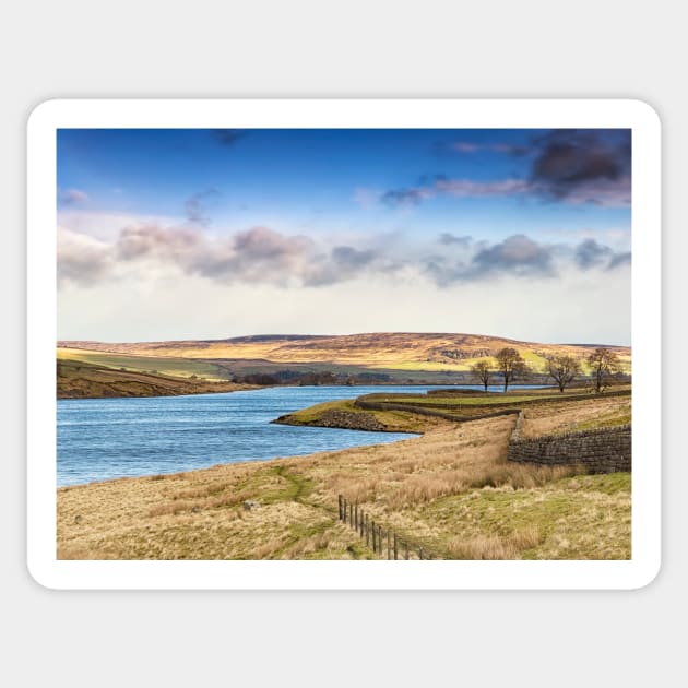 Grassholme Reservoir - Durham Sticker by Reg-K-Atkinson